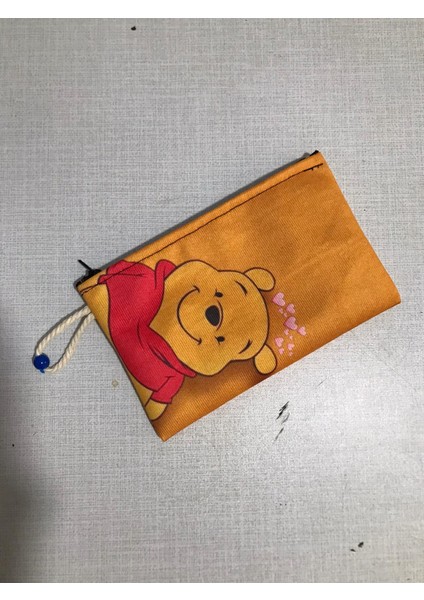 Sevimli Ayı- Winnie The Pooh Desenli Tasarım Bez Kalemlik-Cüzdan