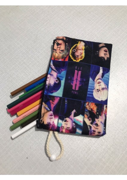Bts -Kpop Grup Üyeleri Tasarım Bez Kalemlik-Cüzdan