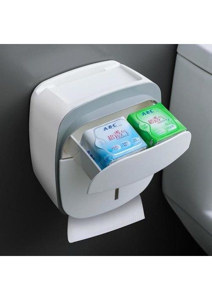 Çift Katmanlı Su Geçirmez Doku Kutusu Banyo Için Büyük Kapasiteli Yumruk Ücretsiz Kağıt Tutucular Cep Telefonu Tutucu Raf | Kağıt Tutucular (Yurt Dışından)