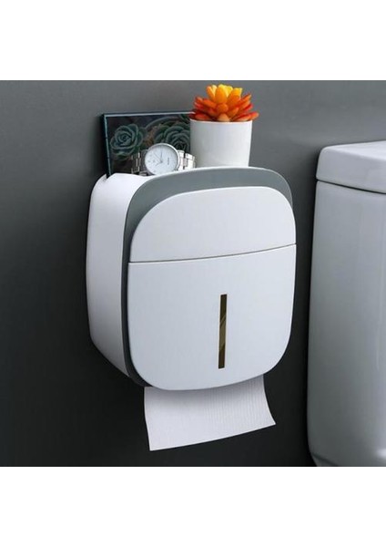 Çift Katmanlı Su Geçirmez Doku Kutusu Banyo Için Büyük Kapasiteli Yumruk Ücretsiz Kağıt Tutucular Cep Telefonu Tutucu Raf | Kağıt Tutucular (Yurt Dışından)