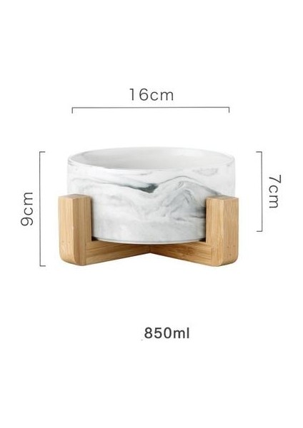 Nordic Mermer Seramik Kase Bambu Raf Tutucu ile Istiflenebilir Büyük Salata Meyve Tatlı Kase Kedi Evcil Kase Yemek 850ML | Kaseler (Yurt Dışından)