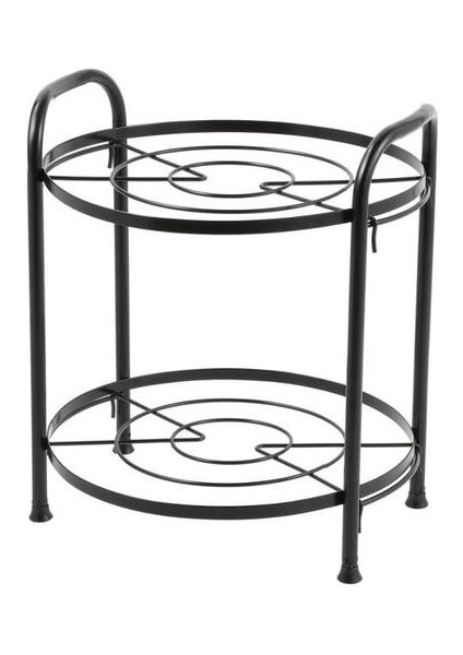 2 Katmanlar Mutfak Organizatör Tencere Depolama Raf Kesme Tahtası Tencere Tencere Tava Raf Süzgeç Pot Kapak Tutucular Çanak Raf Standı | Raflar ve Amp;tutucular (Siyah) (Yurt Dışından)