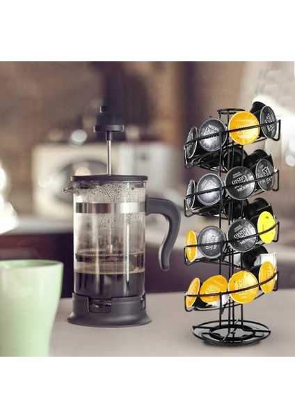 Kahve Kapsül Depolama Rafı 360 Derece Dönebilen Spiral Siyah Kaplama Ekran Kapsül Paslanmaz Düz Sıra Kahve Pods Tutucu | Depolama Tutucular ve Amp; Amp;raflar (Yurt Dışından) fırsatları