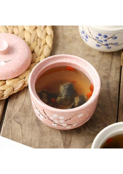 Japon Haşlama Kupası Seramik Underglaze Renk Buğulanmış Yumurta Güveç Çorba Ev Hediye Kuş Yuva Kaplı Kase Kaşık Seti Sofra Takımı | Kaseler (Yurt Dışından)