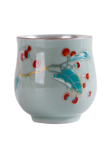 Antik Çin Kungfu Çay Bardağı Gümüş Giftbox Bayanlar Sürdürülebilir Çay Fincanı Tek Jingdezhen Taza Porcelana Mutfak Malzemeleri 5050S2 | Teacups (Yurt Dışından)