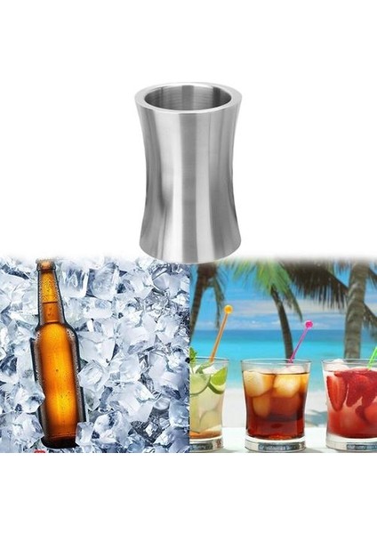 Paslanmaz Çelik Çift Duvar Şarap Soğutucu Kova, Saatler Için Soğuk Tutar Şarap Soğutucu Chiller Champagne Bira Buz Kovası | Buz Kovaları ve Amp; Amp;maşa (Yurt Dışından) fırsatları