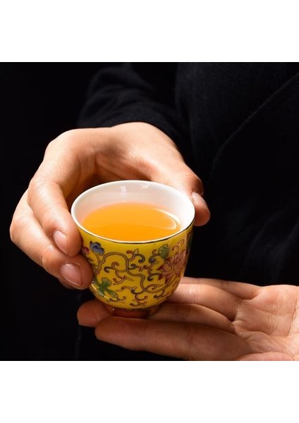 Emaye Seramik Çay Bardağı Ev Kung Fu Çay Seti Çay Fincanı Jingdezhen Beyaz Yeşim Porselen Çay Beyni Tek Fincan Master Cup | Teacups (Yurt Dışından)