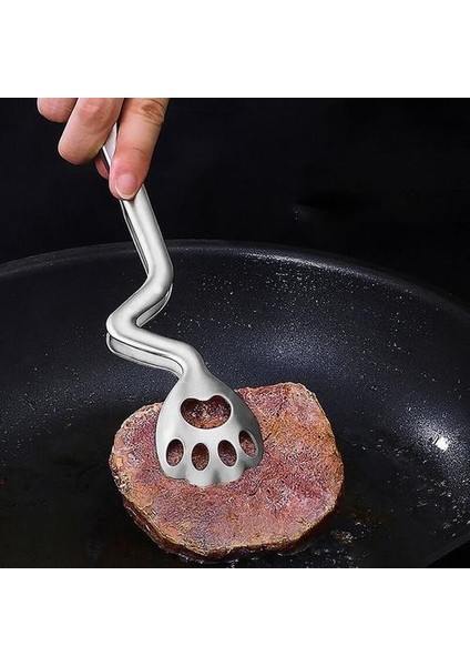 Mutfak Maşası Paslanmaz Çelik Kilitleme Kedi Pençesi Yapışmaz Yiyecek Maşası Maşa Biftek Yiyecek Maşası Kalınlaşmış Barbekü Kızartma | Maşa (Yurt Dışından)