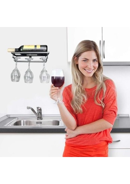 Şarap Rafı Duvar Yaratıcı Taşınabilir Kırmızı Şarap Cam Şişe Tutucu Kadeh Standı Metal Demir Bar Aksesuarları Noel Ev Için | Diğer Bar Araçları (Yurt Dışından) fiyatları