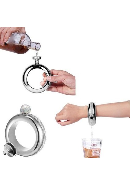 Paslanmaz Çelik Bilezik Şişeler Taşınabilir Şarap Viski Hip Flash Flagon Içme Şişe Mutfak Şarap Konteyner | Kalça Şişeleri (Yurt Dışından)