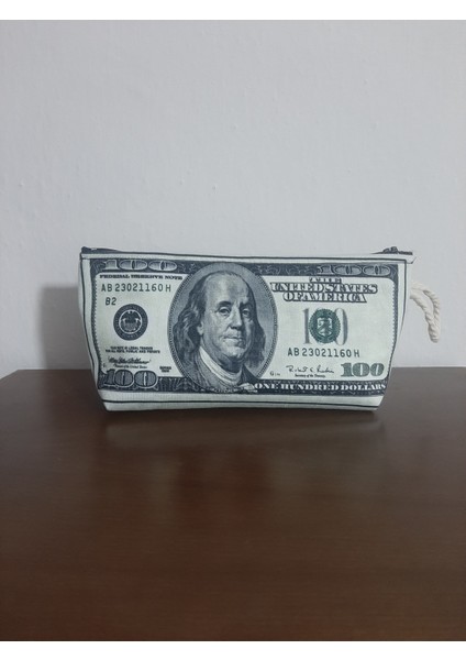 Dolar Görünümlü Desenli Tasarım Kalemlik - Makyaj Çantası