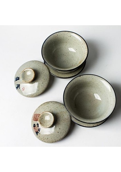 120 ml Çin Kaligrafi Gaiwan Çay Çömlekçilik Tureen Için Kapaklı Teaware Kung Fu Çay Töreni Set Kahve Kupalar Kaseler Chawan | Çay Tureen (Yurt Dışından)