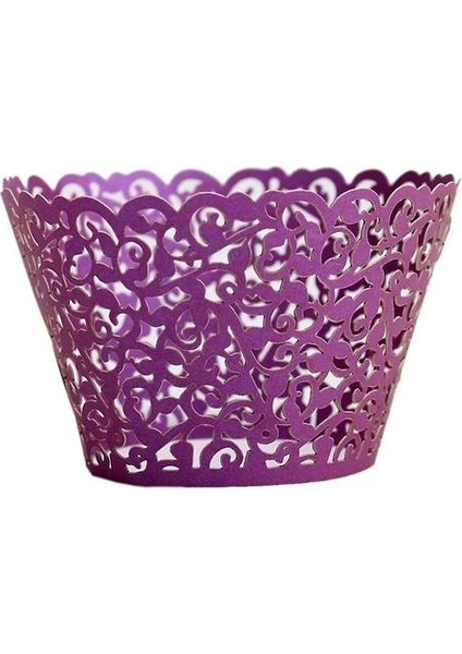 Düğün ve Doğum Günü Partisi Için Telkari Cupcake Sarmalayıcıları (50 Adet) (Koyu Mor) (Yurt Dışından)