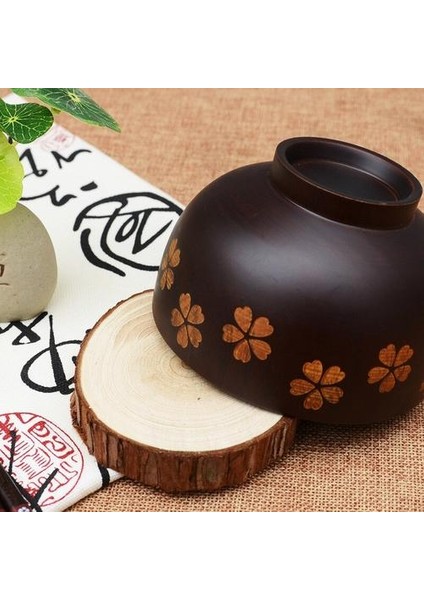 Tek Parça Japon Sakura Ahşap Kase Çorba Salatası Pirinç Noodle Bowls Doğal Ahşap Çocuklar Ahşap Kase Sofra | Kaseler (Yurt Dışından)