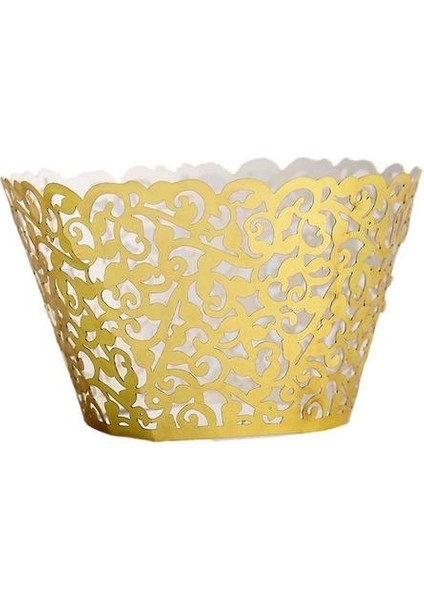 Düğün ve Doğum Günü Partisi Için Telkiz Cupcake Sarmalayıcılar (50 Adet) (Altın) (Yurt Dışından)