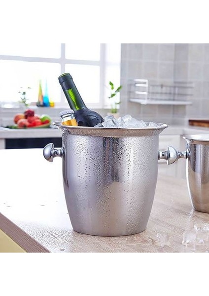 5l Paslanmaz Çelik Kalınlaşmış Buz Kova Şarap Serin Şampanya Soğutucu Buz Kovası Otel Bar Ktvs Mutfak Parti Barware | Buz Kovaları ve Amp;maşa (Yurt Dışından)