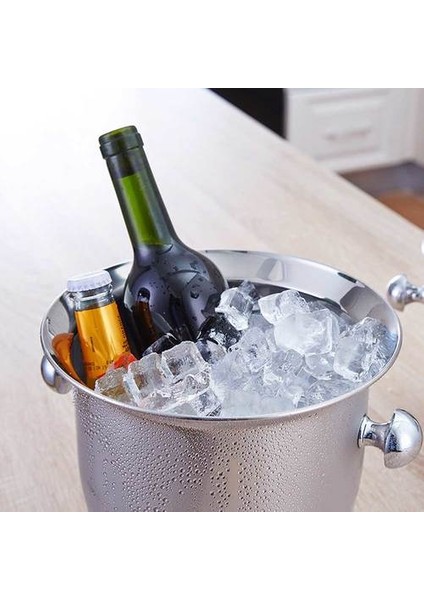 5l Paslanmaz Çelik Kalınlaşmış Buz Kova Şarap Serin Şampanya Soğutucu Buz Kovası Otel Bar Ktvs Mutfak Parti Barware | Buz Kovaları ve Amp;maşa (Yurt Dışından)