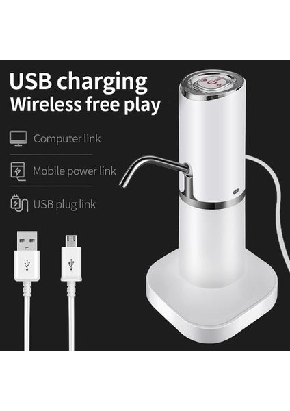 Su Pompası Dağıtıcı Su Şişesi Pompası Mini Namlued Su Elektrikli Pompa USB Şarj Otomatik Taşınabilir Şişe Şalteri | Su Dağıtıcıları (Yurt Dışından)