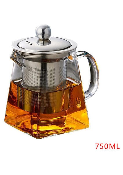 Isıya Dayanıklı Cam Çaydanlık Paslanmaz Çelik ile Demlik Isıtmalı Konteyner Çay Potu Iyi Temizle Kettle Kare Filtre Sepetleri | Çaydanlıklar (Yurt Dışından)