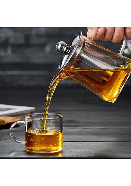 Isıya Dayanıklı Cam Çaydanlık Paslanmaz Çelik ile Demlik Isıtmalı Konteyner Çay Potu Iyi Temizle Kettle Kare Filtre Sepetleri | Çaydanlıklar (Yurt Dışından)