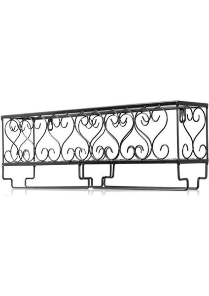 25 * 10 * 17 cm Şarap Rafı Duvara Monte Şarap Şişesi Tutucu 6 Şarap ve Stemware Gözlük Tutar, Mutfak Metal Şarap Depolama Dekor Siyah | Diğer Bar Araçları (Yurt Dışından)