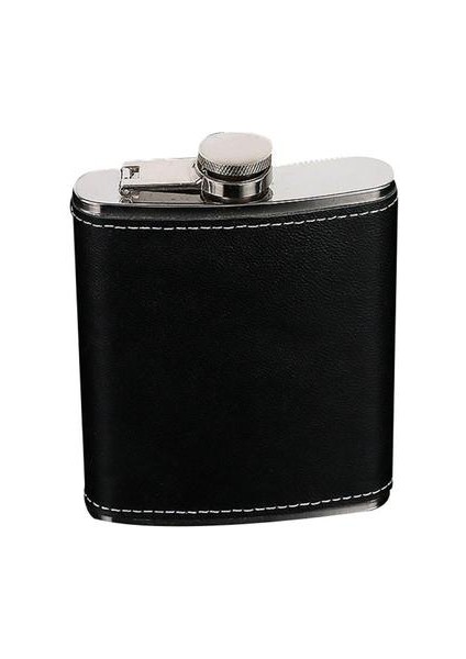 Taşınabilir Paslanmaz Çelik Hip Flask Flagon Viski Şarap Pot Şişe Hediye Deri Tutucu ile 6 Oz | Kalça Şişeleri (Yurt Dışından)