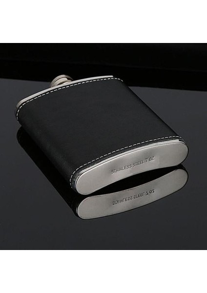 Taşınabilir Paslanmaz Çelik Hip Flask Flagon Viski Şarap Pot Şişe Hediye Deri Tutucu ile 6 Oz | Kalça Şişeleri (Yurt Dışından)
