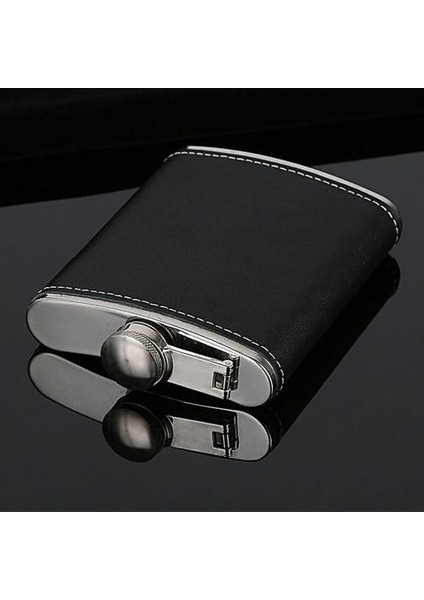 Taşınabilir Paslanmaz Çelik Hip Flask Flagon Viski Şarap Pot Şişe Hediye Deri Tutucu ile 6 Oz | Kalça Şişeleri (Yurt Dışından)