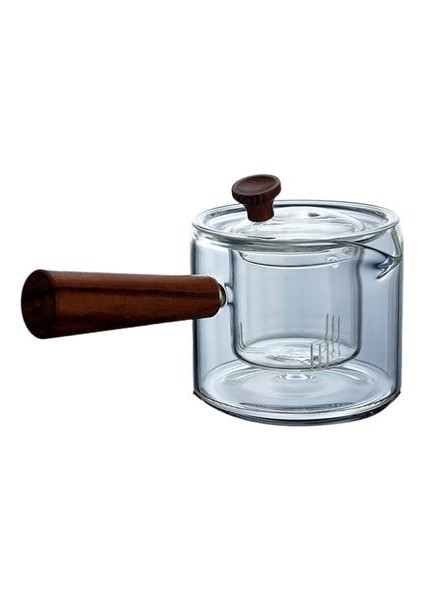 1 Adet Isıya Dayanıklı Cam Çaydanlık Ahşap Yan Kolu Kettle Şeffaf Çaydanlık Kaynar Çay Makinesi | Çaydanlıklar (Yurt Dışından)