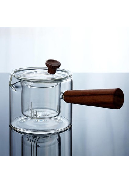 1 Adet Isıya Dayanıklı Cam Çaydanlık Ahşap Yan Kolu Kettle Şeffaf Çaydanlık Kaynar Çay Makinesi | Çaydanlıklar (Yurt Dışından)