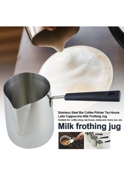 Fırçalanmış Çay Evi Restoran Latte Cappuccino Paslanmaz Çelik Aksesuarları Bar Kahve Sürahi Barista Araçları Süt Frothing Sürahi | Süt Sürahileri (Yurt Dışından)