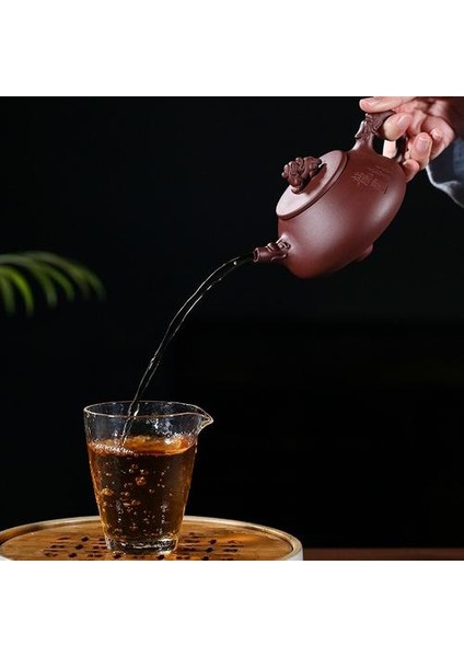 Yixing Maden Mor Kil Çaydanlık Longxi Taş Scoop Pot Ünlü Saf El Yapımı Çaydanlıklar Drinkware | Çaydanlıklar (Yurt Dışından)