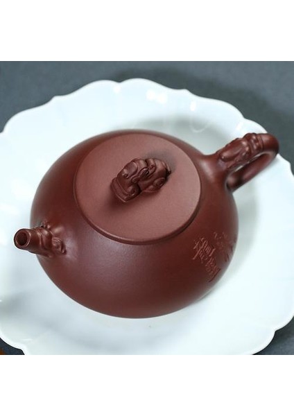 Yixing Maden Mor Kil Çaydanlık Longxi Taş Scoop Pot Ünlü Saf El Yapımı Çaydanlıklar Drinkware | Çaydanlıklar (Yurt Dışından)