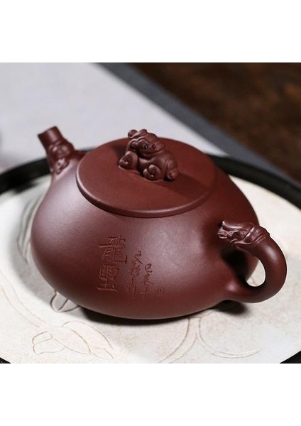 Yixing Maden Mor Kil Çaydanlık Longxi Taş Scoop Pot Ünlü Saf El Yapımı Çaydanlıklar Drinkware | Çaydanlıklar (Yurt Dışından)