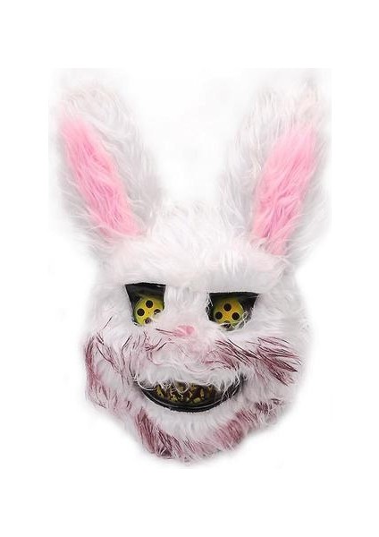 Kanlı Bunny Peluş Maske Cadılar Bayramı Festivali Korku Maskesi Bunny Headgear Kadınlar Cosplay (Yurt Dışından)