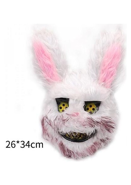 Kanlı Bunny Peluş Maske Cadılar Bayramı Festivali Korku Maskesi Bunny Headgear Kadınlar Cosplay (Yurt Dışından) fiyatları