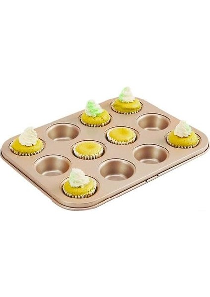 12 Kavite Yapışmaz Muffin Kek Pişirme Tepsileri (Yurt Dışından)