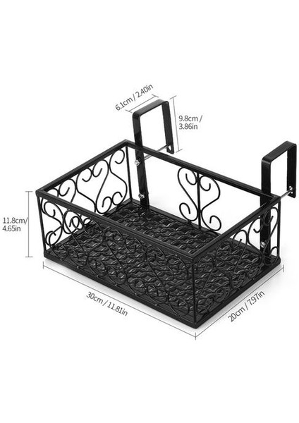 Demir Asılı Sepet Organizatör Saksı Depolama Raf Balkon Raylı Tesisi Raf Korkuluk Çit Ekici Raf Açık Bonsai Stand | Depolama Tutucular & Amp;raflar (Yurt Dışından)