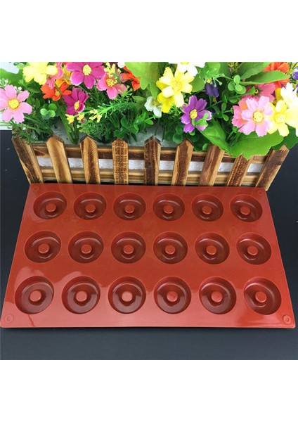 Yeni 18 Delikli Donut Şeklinde Aromaterapi Alçı Kalıp - 2 Adet (Yurt Dışından)