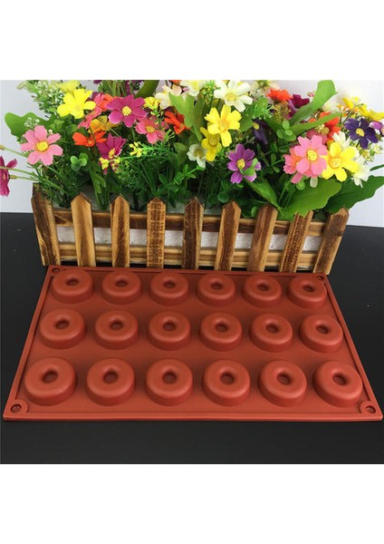 Yeni 18 Delikli Donut Şeklinde Aromaterapi Alçı Kalıp - 2 Adet (Yurt Dışından)