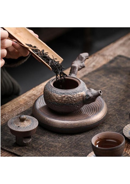 Çin Stoneware Çaydanlık Seramik Yan Kolu Çay Potu El Yapımı Su Isıtıcısı Antik Teaware Çay Töreni Hediyeler 220ML | Çaydanlıklar (Yurt Dışından)