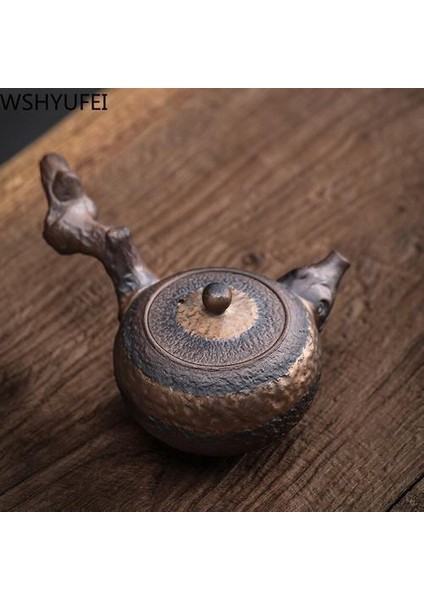 Çin Stoneware Çaydanlık Seramik Yan Kolu Çay Potu El Yapımı Su Isıtıcısı Antik Teaware Çay Töreni Hediyeler 220ML | Çaydanlıklar (Yurt Dışından)