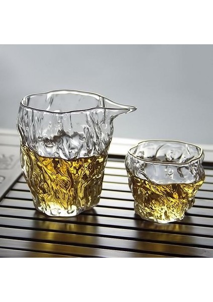 2 Adet Çay Cam Bardak Isıya Dayanıklı Çekiç Desen Şeffaf Cam Şarap Viski Cam Kupa Bar Parti Hediye Için Japon Sake Bar Kupası | Eski Moda Cam (Yurt Dışından)