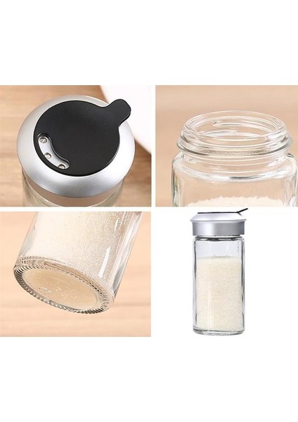 8 Adet Şeffaf Cam Mutfak Gadgets Baharat Biber Çalkalayıcı Baharat Kavanoz Dönen Kapak Baharat Tuz Şeker Şişesi | Tuz Domuzları, Mahzenler ve Amp;sunucular (Yurt Dışından)