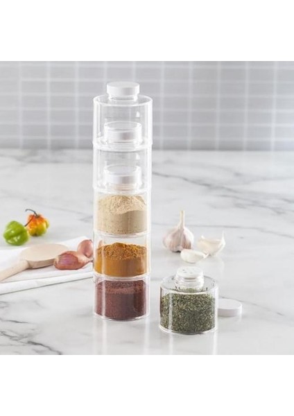 6 Adet Kule Tipi Baharat Tatlandırıcı Tank Şeffaf Istiflenebilir Baharat Şişe Baharat Saklama Kutusu Mutfak Malzemeleri Araçları | Baharat ve Amp;biber Çalkalayıcılar (Yurt Dışından)