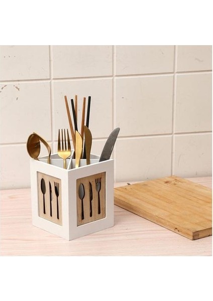 Çok Fonksiyonlu Ahşap Saklama Kutusu Sofra Depolama Sepeti Mutfak Çatal Organizatör Tutucu Forkstick Rack Için Hollow | Şişeler, Jars & Amp;kutular (Yurt Dışından)