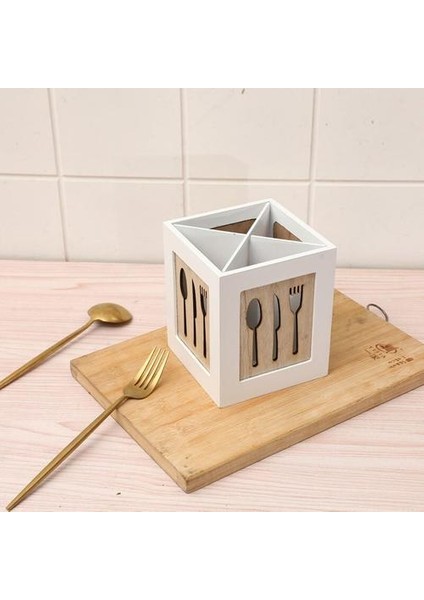 Çok Fonksiyonlu Ahşap Saklama Kutusu Sofra Depolama Sepeti Mutfak Çatal Organizatör Tutucu Forkstick Rack Için Hollow | Şişeler, Jars & Amp;kutular (Yurt Dışından)