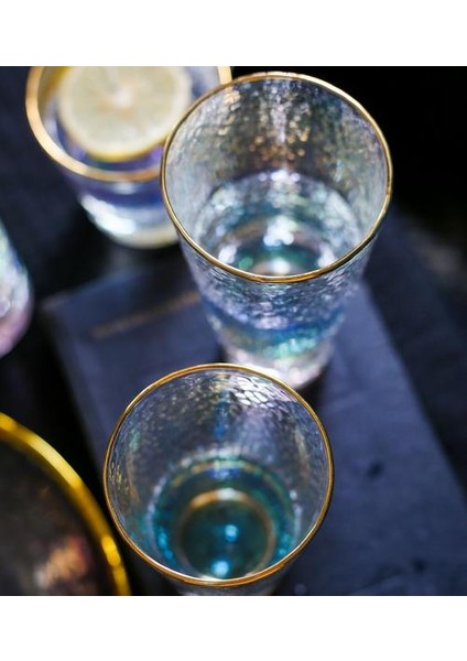 1 Adet 320 ml Gökkuşağı Kristal Cam Renkli Çekiç Finish Highball Bira Cam Ion Kaplama Şarap Kokteyl Cam Kupa Kahve Fincanı Isıya Dayanıklı | Highball Cam (Yurt Dışından)