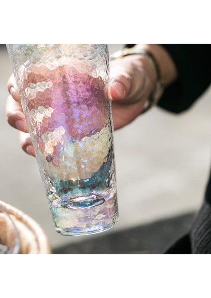 1 Adet 320 ml Gökkuşağı Kristal Cam Renkli Çekiç Finish Highball Bira Cam Ion Kaplama Şarap Kokteyl Cam Kupa Kahve Fincanı Isıya Dayanıklı | Highball Cam (Yurt Dışından)