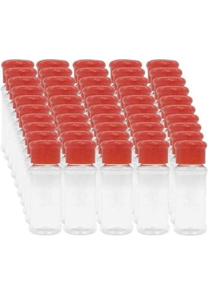 Barbekü Baharat Tuzu Biber Vb Depolamak Için 50 Boş Plastik Baharat Şişesi Takımı. 100ML / 3.3oz, Kırmızı | Tuz Domuzları, Mahzenler ve Amp;sunucular (Yurt Dışından)